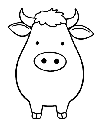 Cowbell Colouring Page (Toddler, Bold & Easy)