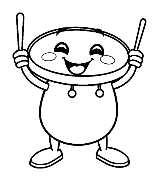 Cymbals colouring page — free printable for kids