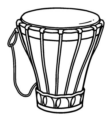 Djembe Colouring Page (Kids, Standard)