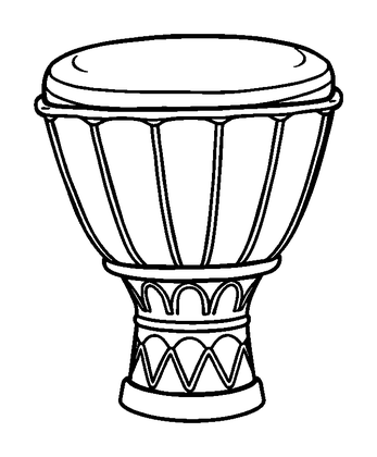 Djembe Colouring Page (Toddler, Bold & Easy)