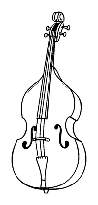 Double Bass Colouring Page (Kids, Bold & Easy)
