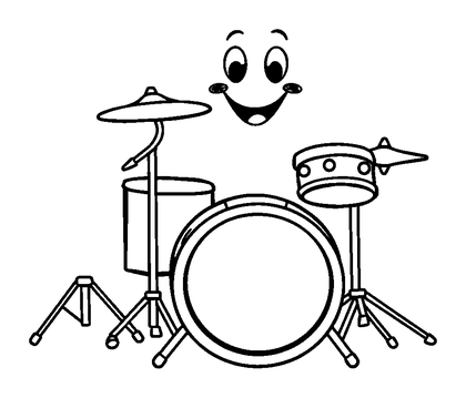 Drum Kit Colouring Page (Toddler, Bold & Easy)