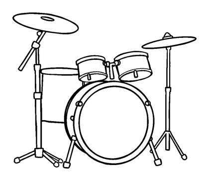 Drum Machine Colouring Page (Kids, Bold & Easy)
