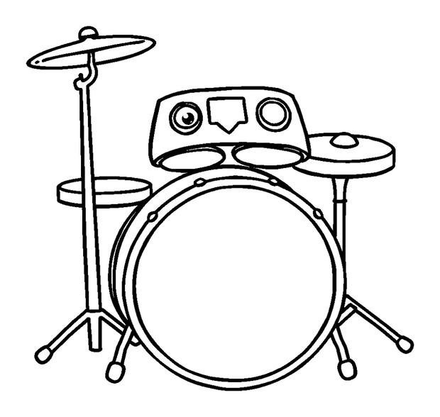 Drum Machine colouring page — free printable for kids