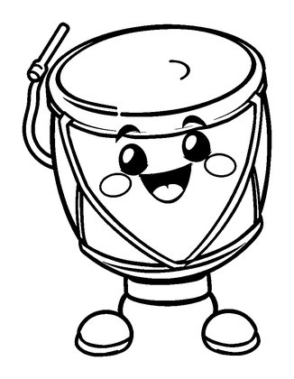 Drum Colouring Page (Kids, Standard)