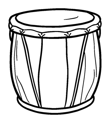 Drum Colouring Page (Kids, Standard)