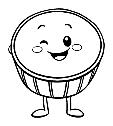 Drum Colouring Page (Toddler, Bold & Easy)