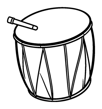 Drum Colouring Page (Toddler, Bold & Easy)