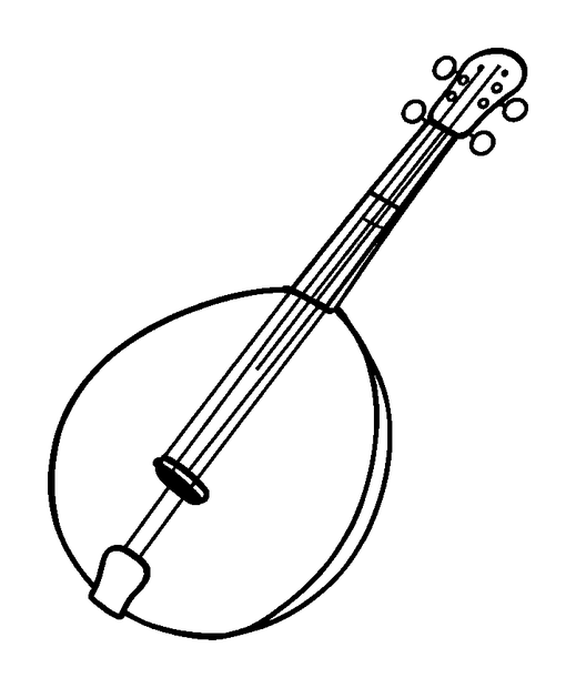 Dulcimer colouring page — free printable for kids