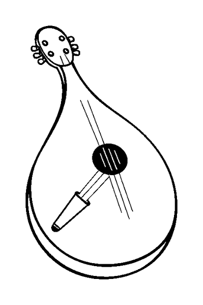 Dulcimer colouring page — free printable for kids