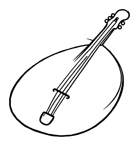 Dulcimer colouring page — free printable for toddlers