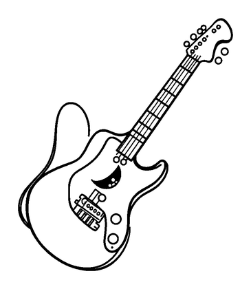 Electric Guitar Colouring Page (Kids, Bold & Easy)