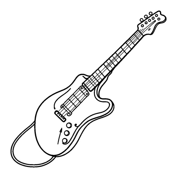 Electric Guitar colouring page — free printable for kids