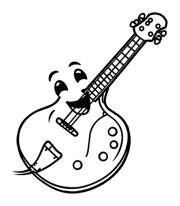 Electric Guitar Colouring Page (Kids, Standard)