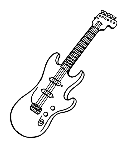 Electric Guitar colouring page — free printable for kids