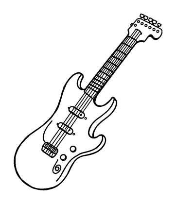 Electric Guitar Colouring Page (Kids, Standard)