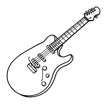 Electric Guitar Colouring Page (Toddler, Bold & Easy)