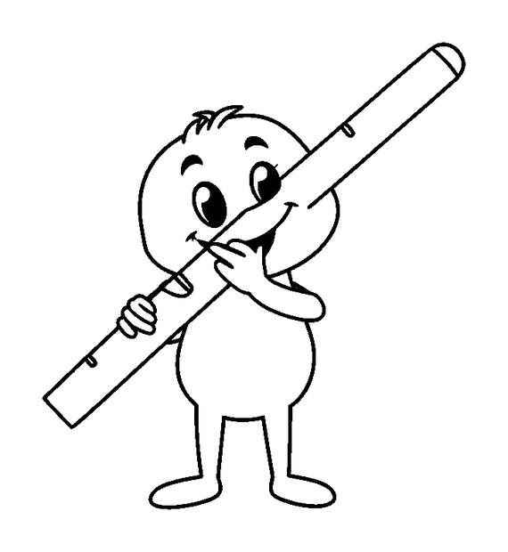 Flute colouring page — free printable for kids