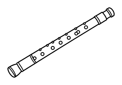 Flute Colouring Page (Kids, Bold & Easy)