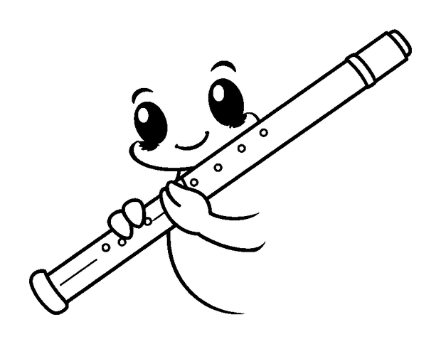 Flute colouring page — free printable for kids