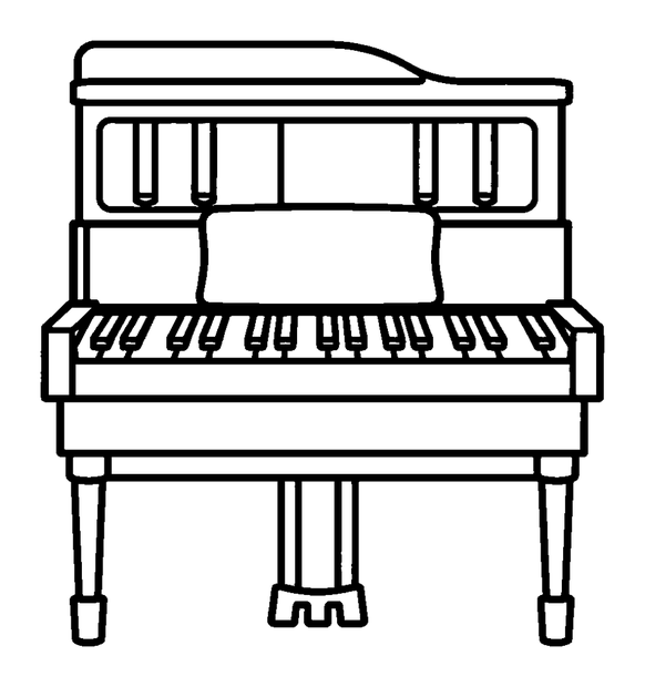 Grand Piano Keys colouring page — free printable for kids