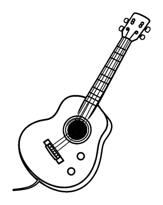 Guitar Colouring Page (Kids, Bold & Easy)