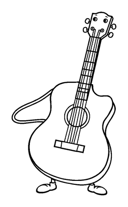 Guitar Colouring Page (Toddler, Bold & Easy)