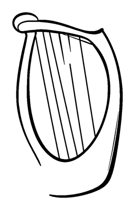Harp Colouring Page (Kids, Bold & Easy)