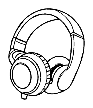 Headphones Colouring Page (Kids, Bold & Easy)