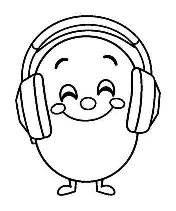 Headphones Colouring Page (Toddler, Bold & Easy)