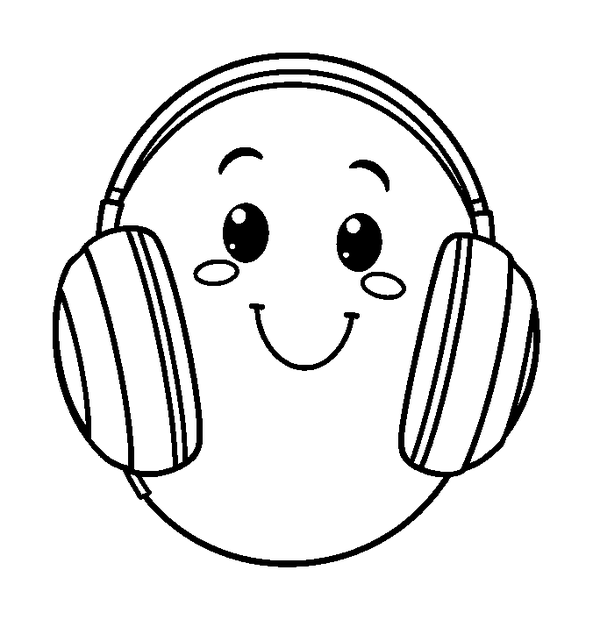 Headphones colouring page — free printable for toddlers