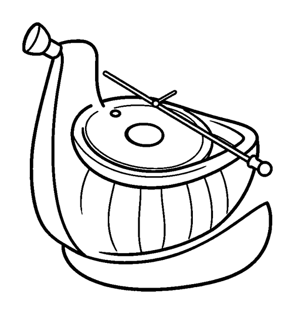 Hurdy Gurdy colouring page — free printable for kids