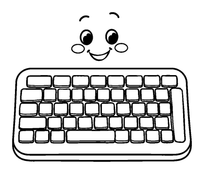 Keyboard Colouring Page (Toddler, Bold & Easy)