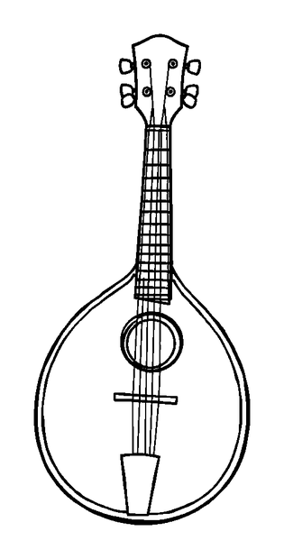Mandolin colouring page — free printable for toddlers