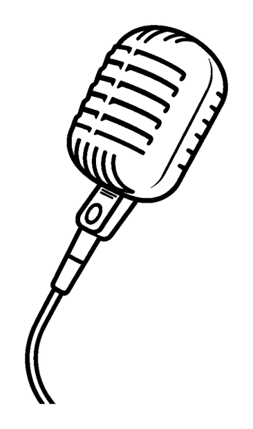 Microphone colouring page — free printable for kids