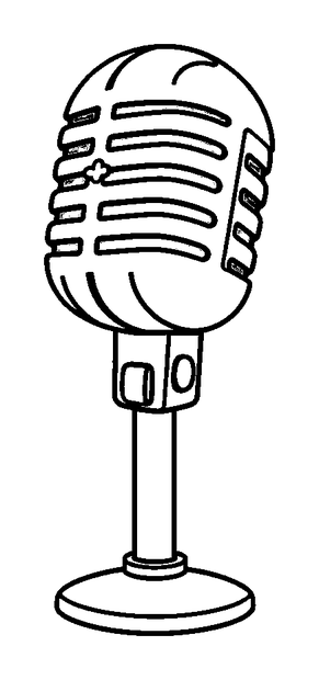 Microphone colouring page — free printable for kids