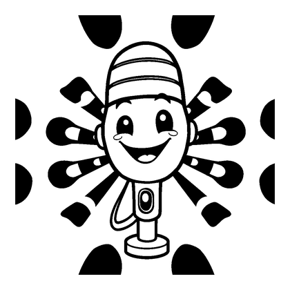 Microphone Colouring Page (Toddler, Bold & Easy)