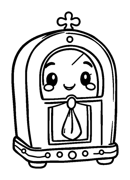 Music Box colouring page — free printable for kids