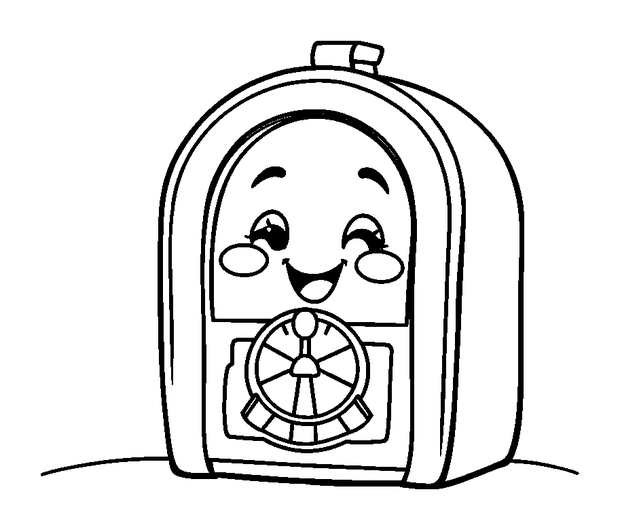 Music Box colouring page — free printable for toddlers