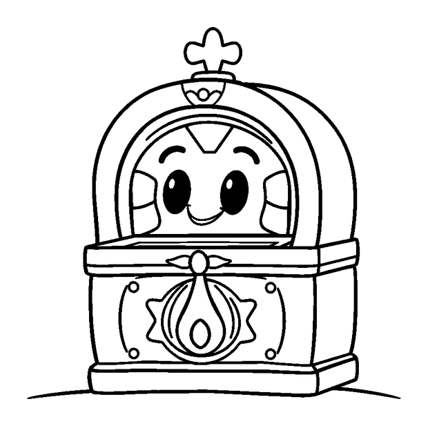 Music Box colouring page — free printable for toddlers