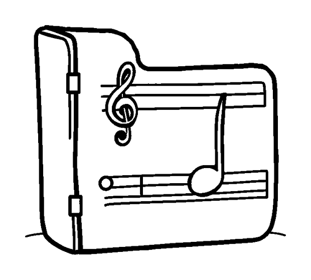 Music Folder colouring page — free printable for kids