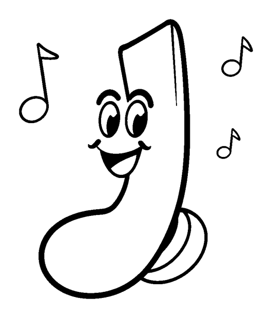 Music Note colouring page — free printable for kids
