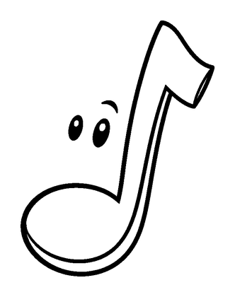 Music Note Colouring Page (Kids, Standard)