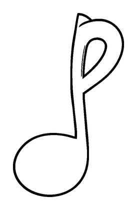 Music Note Colouring Page (Kids, Standard)
