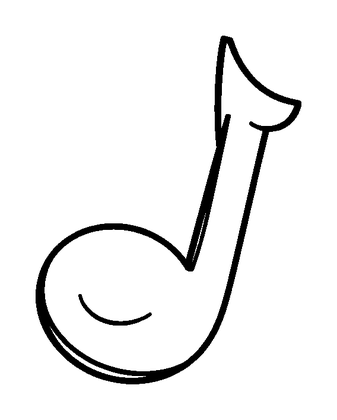 Music Note Colouring Page (Toddler, Bold & Easy)
