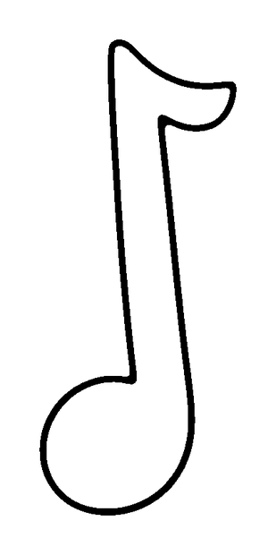 Music Note colouring page — free printable for toddlers
