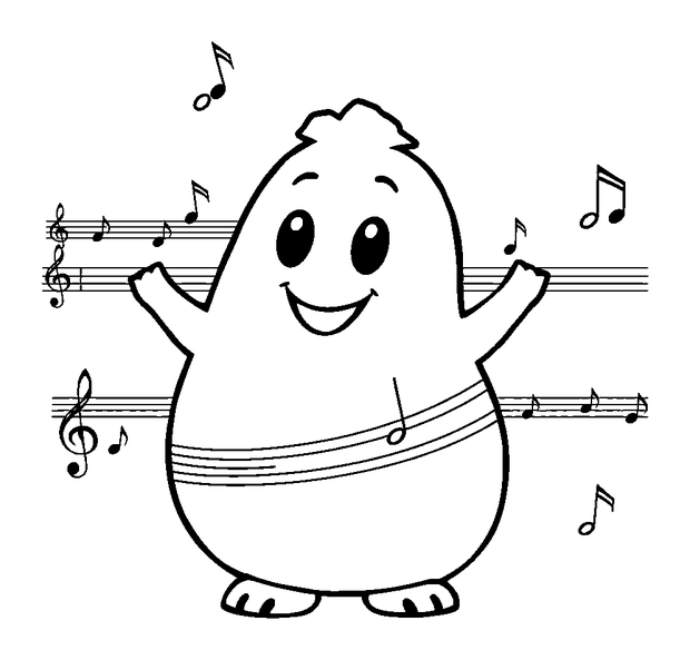 Music Staff Notes colouring page — free printable for toddlers