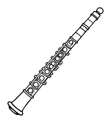 Oboe Colouring Page (Kids, Bold & Easy)