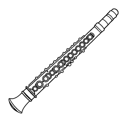 Oboe Colouring Page (Toddler, Bold & Easy)