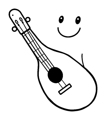 Ocarina Colouring Page (Toddler, Bold & Easy)